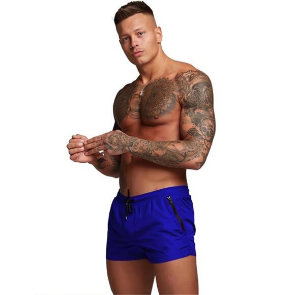 Men's Swimwear Sport Shorts Swim Trunk with Zipper Pockets - Picture 2 of 5